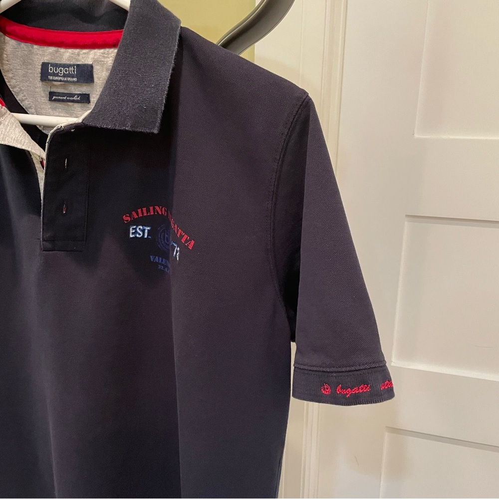 Navy Blue Men's Polo Shirt by Bugatti - Picture 7 of 10